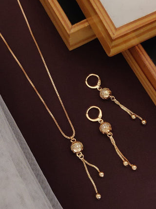 2-3 DAYS DELIVERY! Rose Gold Imported Fancy AD Bol Dokiya And Bali Set, Listing ID: 9340664119578