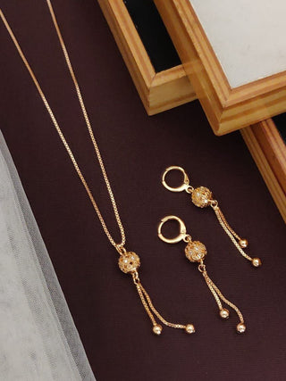 2-3 DAYS DELIVERY! Rose Gold Imported Fancy AD Bol Dokiya And Bali Set, Listing ID: 9340664119578