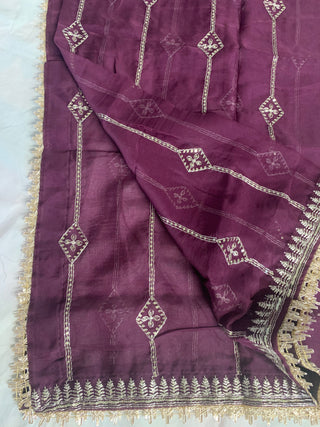 2-4 Days Delivery! Premium Faux Georgette Kurti, Sharara, Dupatta Set With Zigzag Line Sequins Thread Embroidery Work, Listing ID: 9421633716506