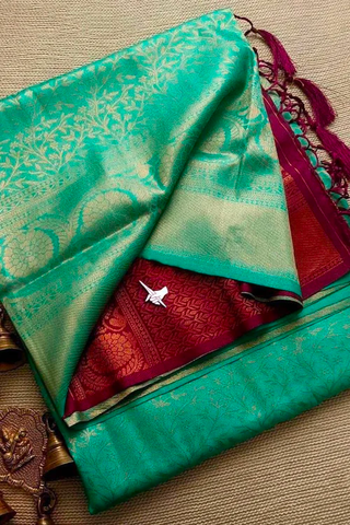 2-3 Days Delivery! Indian Saree for Women Saree Kubera Pattu Soft Silk with Copper Zari Pallu  Party Wear, Listing ID: 8596803715354