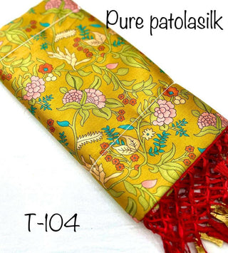 Ethinic Wear Patola Saree with Mustard And Red Color