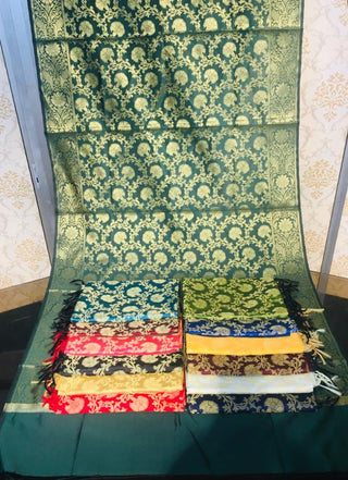 Green Color Weaved Banarasi Dupatta