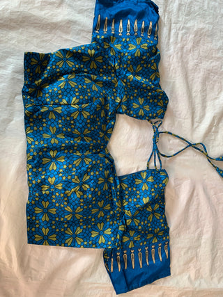Navaratri, Garba Lehenga - Tussar Silk Lehenga, Blouse & Dupatta Set Bandhej, Ajarakh Print and Gotta Patti Work, Listing ID: 9588477395226
