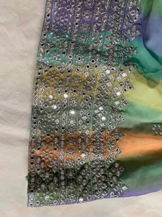 Ship From India! Party Wear Faux Georgette Lehenga, Blouse & Dupatta Set With Digital Print With Sequins Embroidery Work, Listing ID: PRE8800070402330