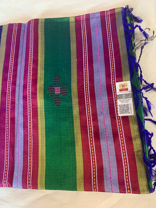 2-3 Days Delivery! BENGAL HANDLOOM PURE BISNUPURI KATAN SILK ZARI BORDER -Item Code : BHBK1