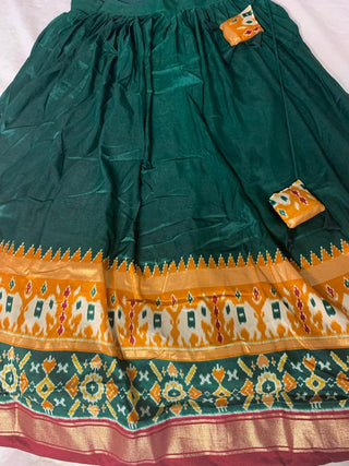 2-3 Days Delivery! Indian Lehenga for Women Ready to Wear Lehenga Choli Tussar Silk, Patola Print, Foil Work Party Wear Maroon Color Fully Stitched Blouse, Listing ID: 8740892475674