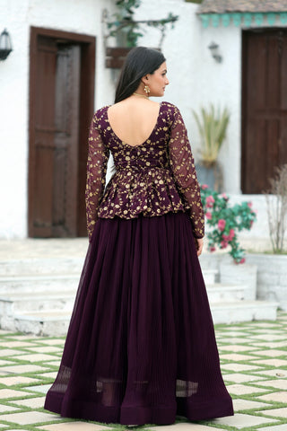 2-3 Days Delivery! Lehenga Choli with Rich Sequins and Embroidered Work Blouse Crush Pleating Fully Stitched, Listing ID: 9028627661082