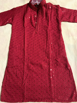 2-3 Days Delivery! Indian Boys Kurta Pyjama Ready to Wear Rayon Cotton Party Wear Chikankari Work, Listing ID: 9028658921754