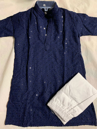 2-3 Days Delivery! Indian Boys Kurta Pyjama Ready to Wear Rayon Cotton Party Wear Chikankari Work, Listing ID: 9028658921754