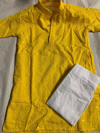 2-3 Days Delivery! Indian Boys Kurta Pyjama Ready to Wear Rayon Cotton Party Wear Chikankari Work, Listing ID: 9028658921754