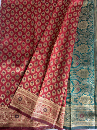 2-3 Days Delivery! Banarasi Silk Premium Fancy Designer Silk Saree Fully Stitched Blouse, Listing ID: 8957760536858