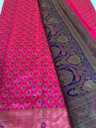 2-3 Days Delivery! Banarasi Silk Premium Fancy Designer Silk Saree Fully Stitched Blouse, Listing ID: 8957760536858