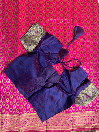 2-3 Days Delivery! Banarasi Silk Premium Fancy Designer Silk Saree Fully Stitched Blouse, Listing ID: 8957760536858