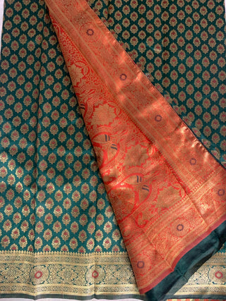 2-3 Days Delivery! Banarasi Silk Premium Fancy Designer Silk Saree Fully Stitched Blouse, Listing ID: 8957760536858