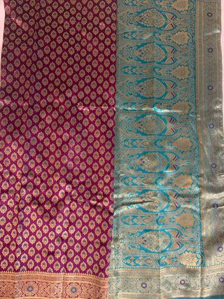 2-3 Days Delivery! Banarasi Silk Premium Fancy Designer Silk Saree Fully Stitched Blouse, Listing ID: 8957760536858