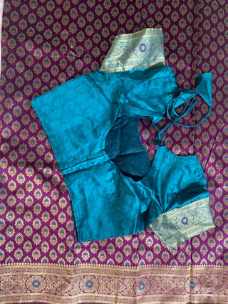 2-3 Days Delivery! Banarasi Silk Premium Fancy Designer Silk Saree Fully Stitched Blouse, Listing ID: 8957760536858