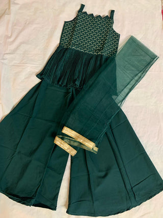 2-3 Days Delivery! Kids Wear Embroidery Kurti Sharara With Dupatta, Listing ID: 8909473120538