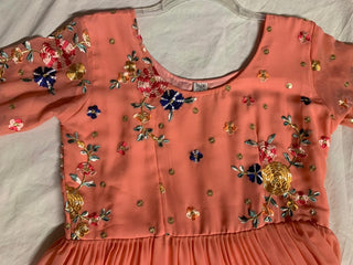 Ship From India! Varman Dresses For Women Party Wear Gown Kurtis Suit Georgette with Sequins Embroidery Thread Work, Listing ID: PRE8729472762138