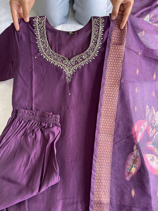 Varman Dresses For Women Party Wear Kurtis Set Roman Silk with Embroidery Sequence Work, Listing ID: 9629664280858
