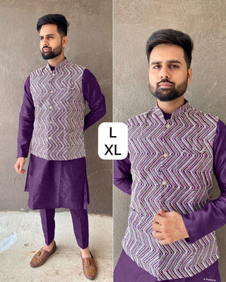 Ship From India! Varman Indian Men Kurta Pyjama Ready to Wear Banglori Silk and Sequins Koti Party Wear, Listing ID: PRE8956208578842