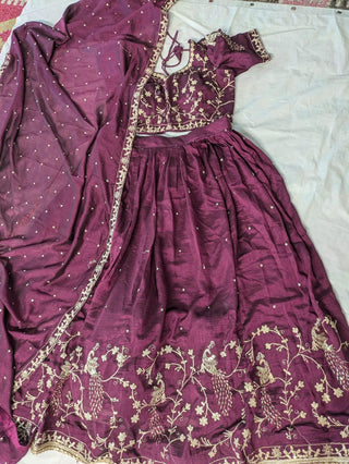 2-4 Days Delivery! Varman Lehenga For Women Ready To Wear Lehenga Choli Dupatta Set,Best For Navaratri and Garba occasions,  Vichitra Silk Party Wear Fully Stitched Blouse, Listing ID: 9736376025370
