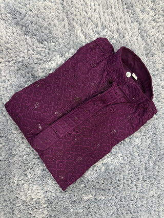 2-3 Days Delivery! Indian Boys Kurta Pyjama Ready to Wear Rayon Cotton Party Wear Chikankari Work, Listing ID: 9858113863962