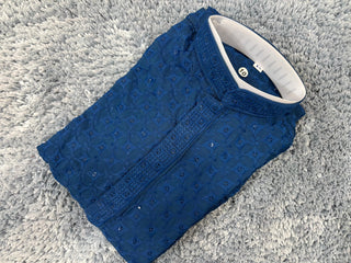 2-3 Days Delivery! Indian Boys Kurta Pyjama Ready to Wear Rayon Cotton Party Wear Chikankari Work, Listing ID: 9858113863962