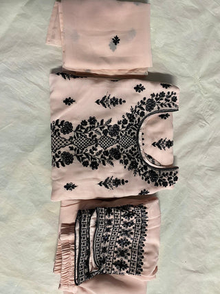 2-4 Days Delivery! 3 Piece Set Girls Ready to Wear Georgette with Embroidery Work, Listing ID: 9864422293786