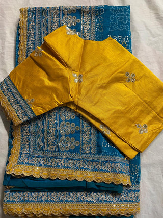 1-4 Days Delivery! Classic Vichitra Silk Saree With Zari Stone Work And Blouse With Embroidery Work, Listing ID: 9871322939674
