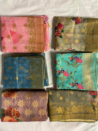 2-3 Days Delivery! Organza Dupatta with Zari work: Listing ID: 9880176230682