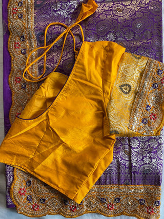 1-4 Days Delivery! Varman Indian Saree for Women Ready to Wear Saree Banarasi Dola Silk Party Wear Fully Stitched Blouse, Listing ID: 9840503423258