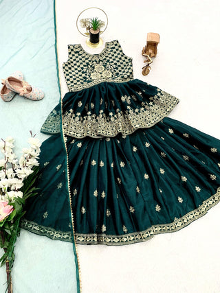 1-4 Days Delivery! Top, Palazzo, Dupatta 3 Piece Set Girls Ready to Wear Heavy Chinon Silk Embroidery Sequence Work, Listing ID: PRE9898387865882