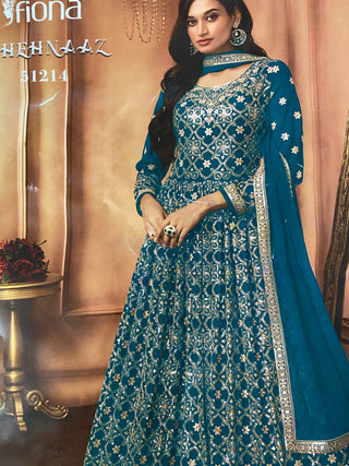 1-4 Days Delivery! Georgette Long Gown with Dupatta and Sequence Embroidery Thread work, Listing ID: 9904187277594