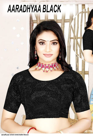 aaradhyaa-velvet-stretchable-blouse-black