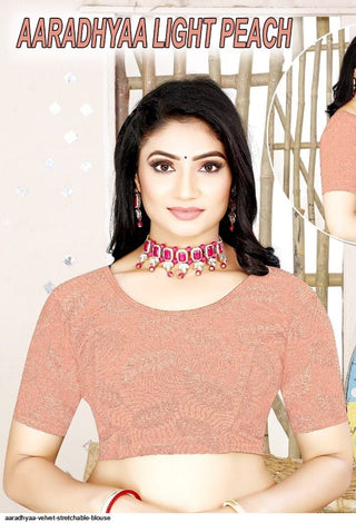 aaradhyaa-velvet-stretchable-blouse-peach