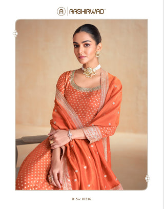 aashirwad-heavy-premium-viscose-banaras-simar-jacquard-long-gown-dupatta-with-embroidery-sequence-khatli-work-color-orange-4