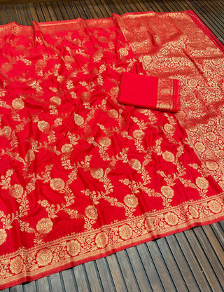 banarasi-khadi-georgette-jacquard-waving-net-saree-color-red