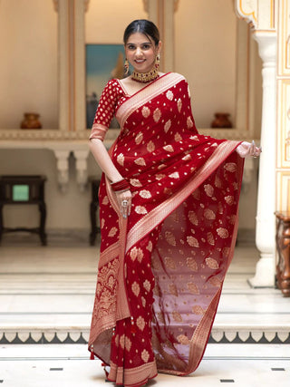 banarasi-khadi-georgette-jacquard-waving-saree-color-red-1