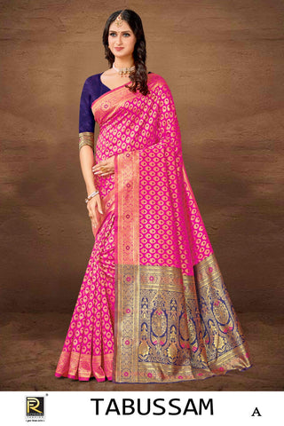 2-3 Days Delivery! Banarasi Silk Premium Fancy Designer Silk Saree Fully Stitched Blouse, Listing ID: 8957760536858