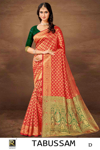 2-3 Days Delivery! Banarasi Silk Premium Fancy Designer Silk Saree Fully Stitched Blouse, Listing ID: 8957760536858