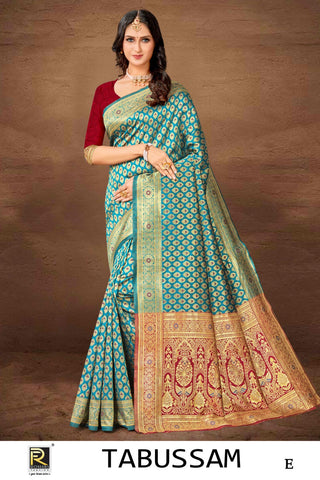 2-3 Days Delivery! Banarasi Silk Premium Fancy Designer Silk Saree Fully Stitched Blouse, Listing ID: 8957760536858