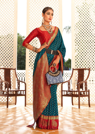 banarasi-vrishabha-silk-saree-with-zari-weaving-work-dark-green-3