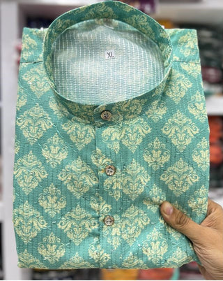 banglori-silk-men-kurta-pyjama-set-crochet-print-work-color-teal-2