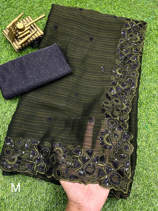 blooming-chiffon-saree-with-black-sequin-with-tone-to-tone-thread-work-color-olive-1