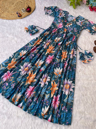 bsy-soft-muslin-aliya-cut-kurti-with-fancy-puff-sleeve-blue-2