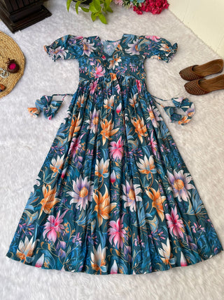 bsy-soft-muslin-aliya-cut-kurti-with-fancy-puff-sleeve-blue-3