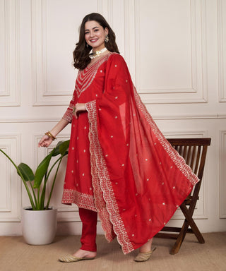 chanderi-silk-kurti-pant-dupatta-with-sequence-embroidery-work-color-red-3