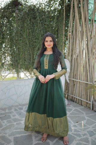 chiffon-gown-with-golden-zari-patta-work-green-1