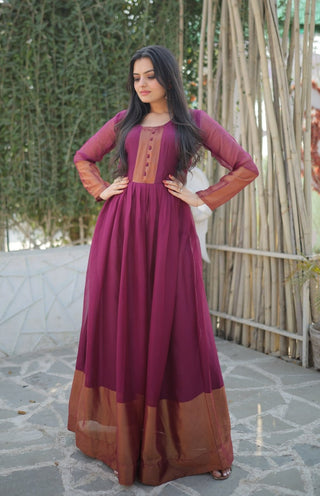 chiffon-gown-with-golden-zari-patta-work-wine-2
