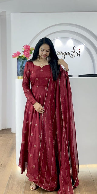 chinnion-silk-anarkali-gown-dupatta-with-zari-sequence-embroidery-work-color-maroon-2